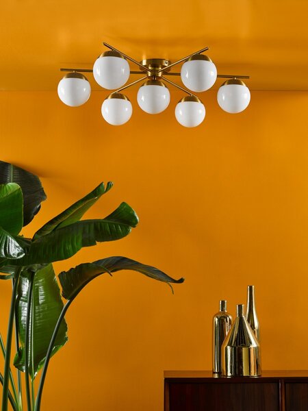Dar Lighting glamour modern mennyezeti lámpa bombazine fehér sárgaréz darbom5035