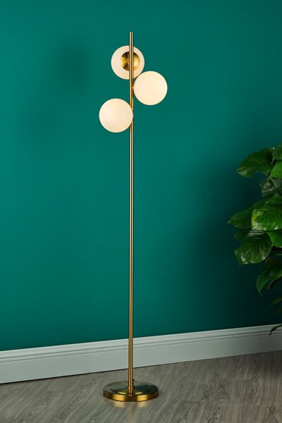 Dar Lighting modern állólámpa bombazine fehér sárgaréz darbom4935
