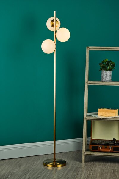 Dar Lighting modern állólámpa bombazine fehér sárgaréz darbom4935