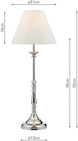Dar Lighting glamour asztali lámpa blenheim polírozott nikkel darble4138