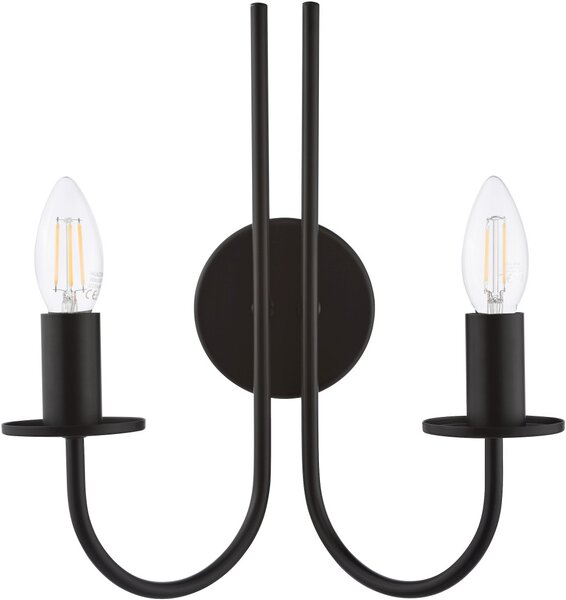 Dar Lighting klasszikus fali lámpa becca matt fekete darbec0922