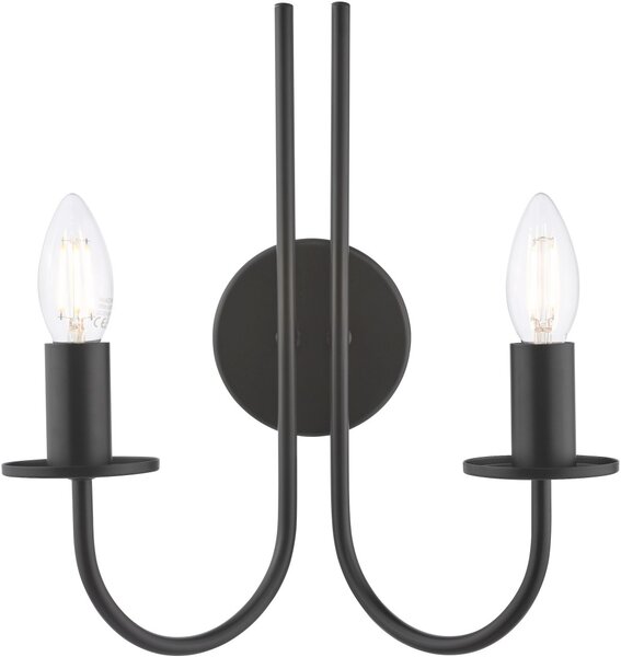 Dar Lighting klasszikus fali lámpa becca matt fekete darbec0922