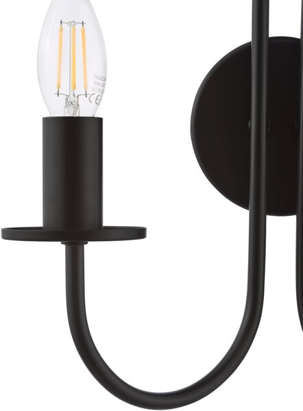 Dar Lighting klasszikus fali lámpa becca matt fekete darbec0922