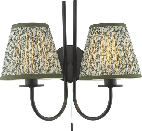 Dar Lighting modern fali lámpa becca matt fekete zöld darbec0922-est2624