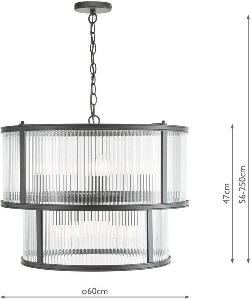 Dar Lighting glamour modern függeszték bianka matt fekete darbia0622