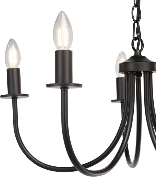 Dar Lighting klasszikus csillár becca matt fekete darbec0522