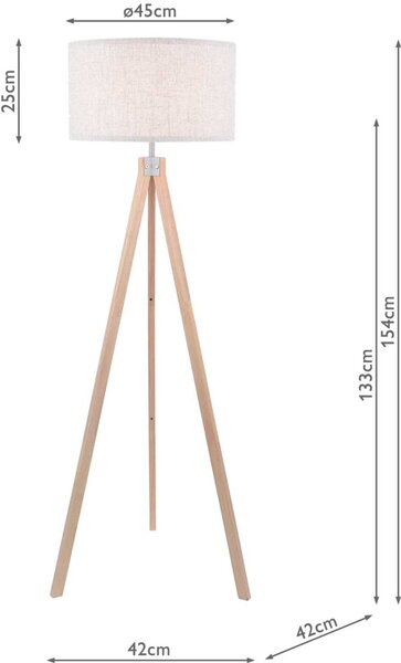 Dar Lighting modern skandináv állólámpa armitage világos fa dararm4943