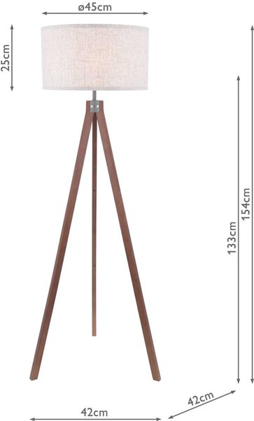 Dar Lighting modern skandináv állólámpa armitage sötét fa dararm4947