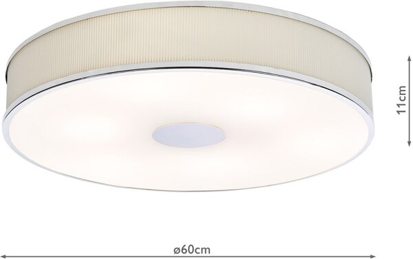 Dar Lighting modern mennyezeti lámpa alvaro elefántcsont csiszolt króm daralv6433
