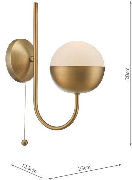 Dar Lighting modern fali lámpa andre antik réz darand0742