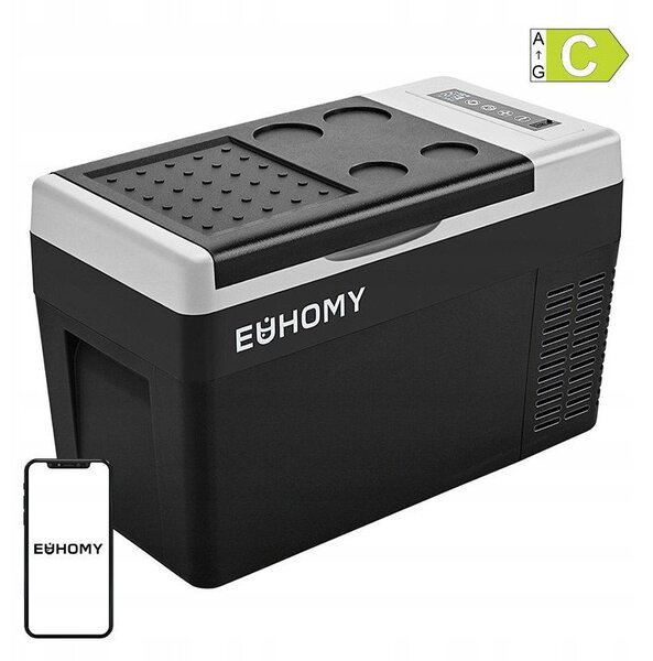 EUHOMY CF004 Autós hűtőszekrény 19L Fekete