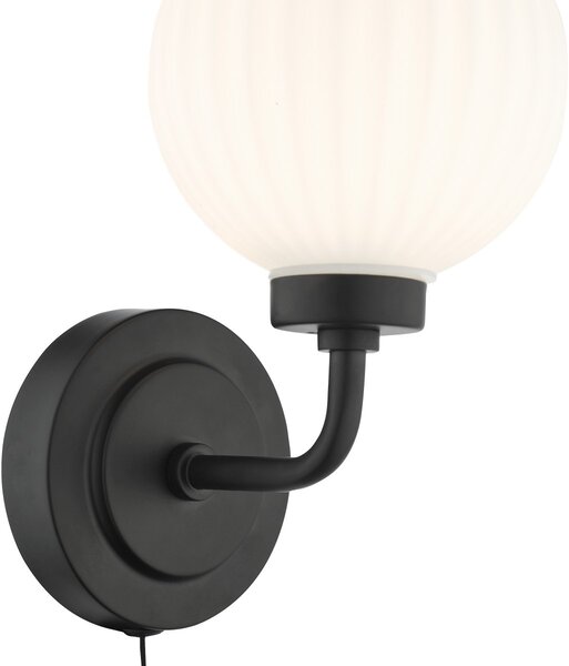 Dar Lighting modern fürdőszobai lámpa alrik matt fekete daralr0722