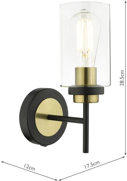 Dar Lighting vintage fali lámpa abel fekete darabe0754