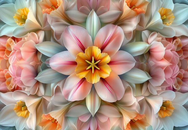 Fotótapéta - Kaleidoszkóp virág (147x102 cm)