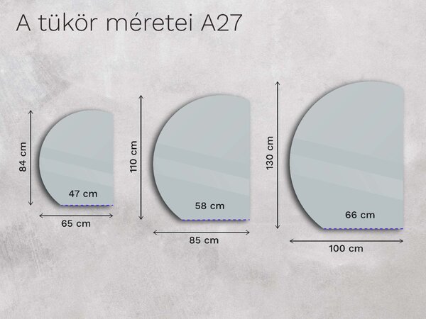Atipikus tükör LED világítással A27