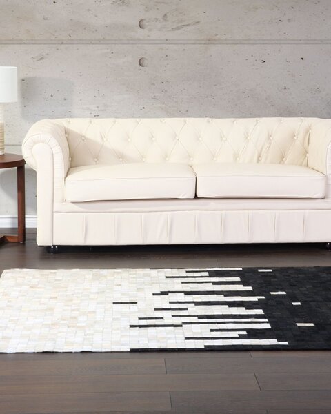 Szőnyeg BOLU Fekete 160 x 230 cm Bőr