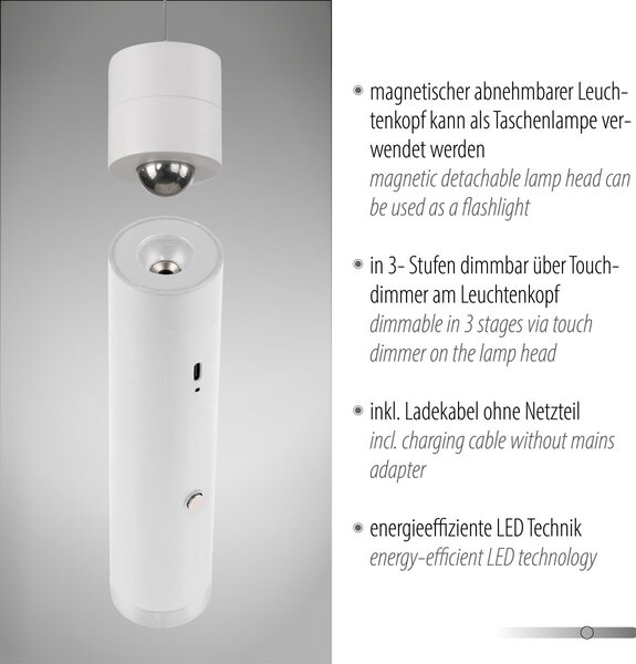 Paul Neuhaus modern függeszték attach fehér pln18281-16