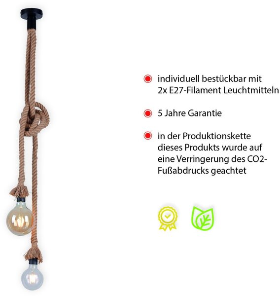 Paul Neuhaus loft függeszték rope barna pln15482-18