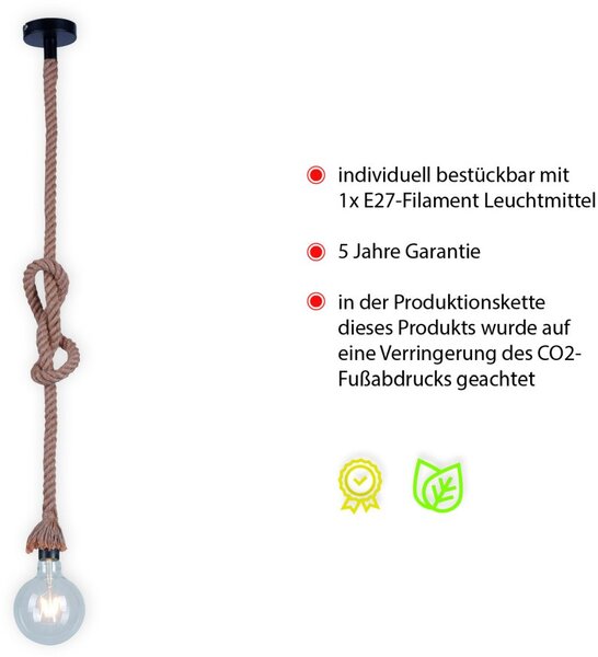 Paul Neuhaus loft függeszték rope barna pln15481-18
