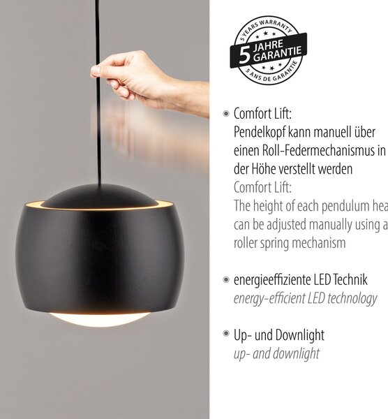 Paul Neuhaus modern függeszték ballini fekete pln15260-18