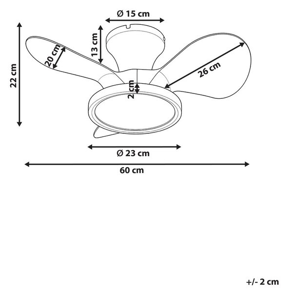 Mennyezeti ventilátor világítással PUNTI Távirányítóval LED Fehér