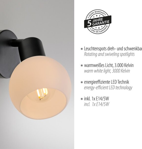 Paul Neuhaus modern spot lámpa loki fekete pln12150-18