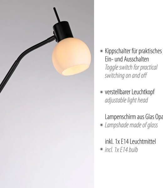 Paul Neuhaus modern állólámpa loki fekete pln12157-18