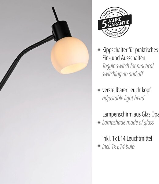 Paul Neuhaus modern állólámpa loki fekete pln12157-18