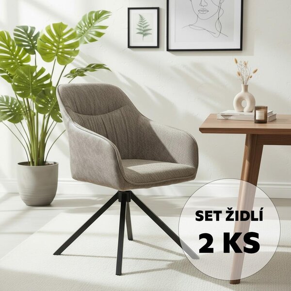 Avenberg LARO Étkezőszék szett - 2db, forgó, szürke