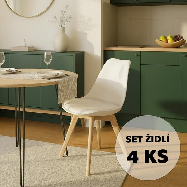 AVENBERG SKANDI 4db Étkezőszék - szett, fehér