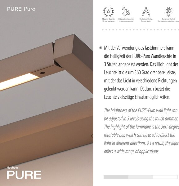 Paul Neuhaus modern fali lámpa pure puro barna pln9114-97