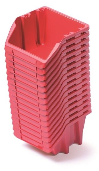 16 db 9,2 x 7,7 x 6 cm-es tárolódoboz készlet, piros