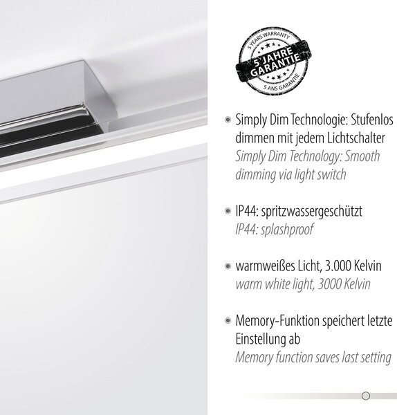 Paul Neuhaus modern tükör világítás timon króm pln9108-17