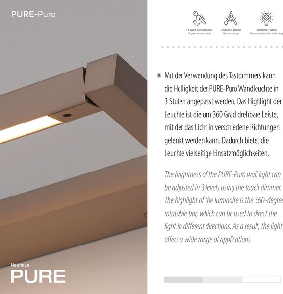 Paul Neuhaus modern fali lámpa pure puro barna pln9114-97