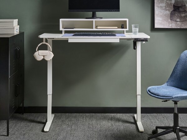 Elektromosan állítható asztal LUCAMA Fehér 120 cm 60 cm USB porttal