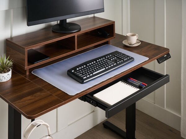 Elektromosan állítható asztal LUCAMA Barna/fekete 120 cm 60 cm USB porttal