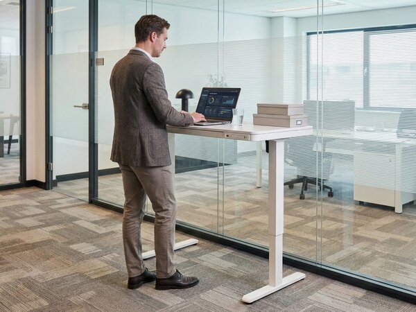 Elektromosan állítható asztal PENLY Fehér 120 cm 60 cm USB porttal