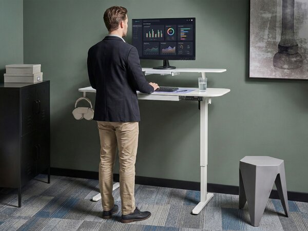 Elektromosan állítható asztal WILBANKS Fehér 120 cm 60 cm USB porttal