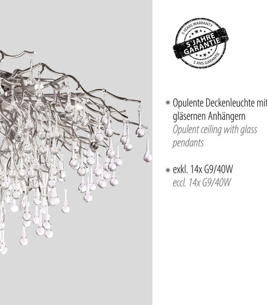 Paul Neuhaus glamour modern mennyezeti lámpa icicle acél pln8092-55