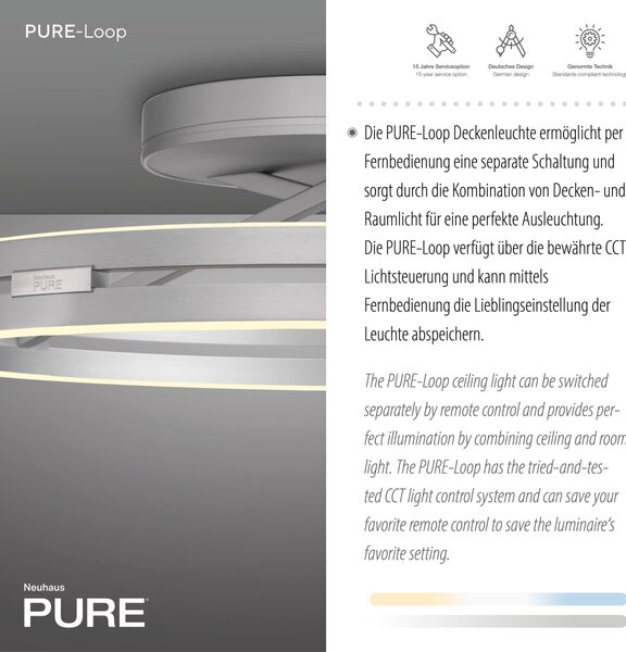 Paul Neuhaus modern mennyezeti lámpa pure loop eloxált alumínium pln6552-95