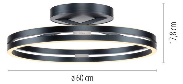 Paul Neuhaus modern mennyezeti lámpa pure loop szürke pln6552-15
