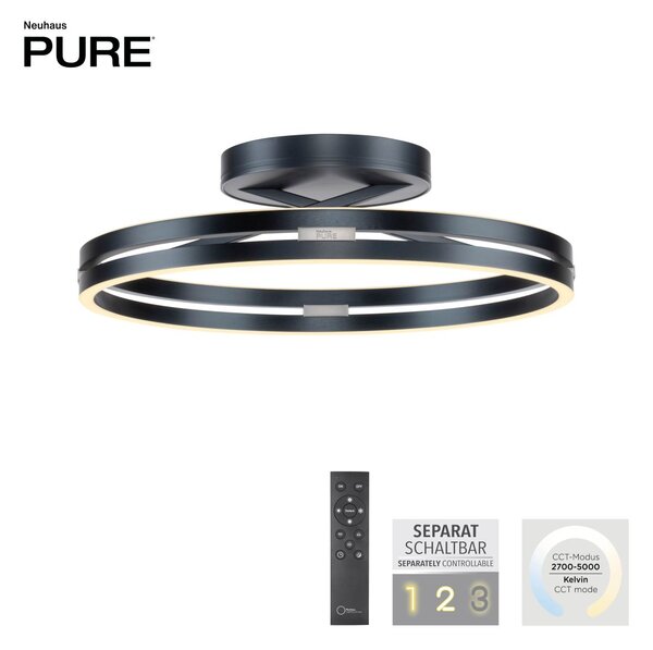 Paul Neuhaus modern mennyezeti lámpa pure loop szürke pln6552-15