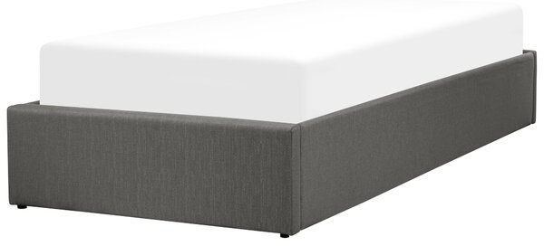 Ágyneműtartós ágy fejtámla nélkül DINAN Sötétszürke 90 x 200 cm