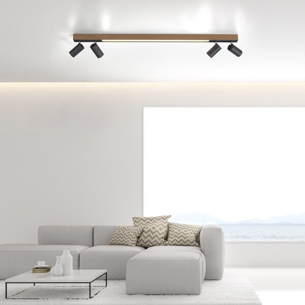 Paul Neuhaus modern spot lámpa pure-lines fekete világos fa pln6121-79