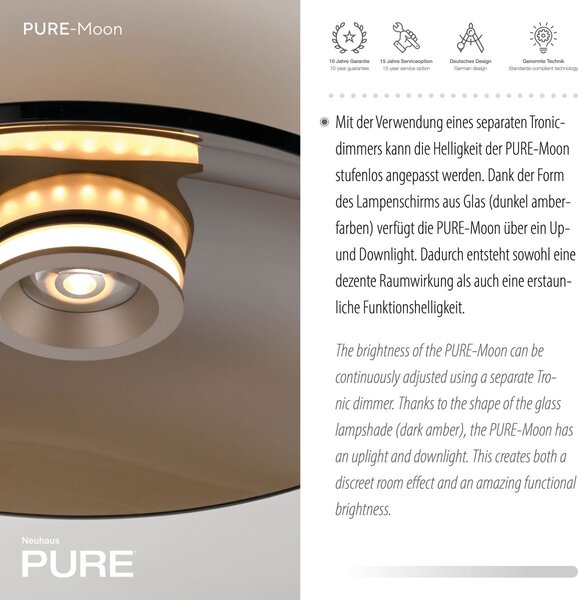 Paul Neuhaus modern mennyezeti lámpa pure moon barna pln6095-97