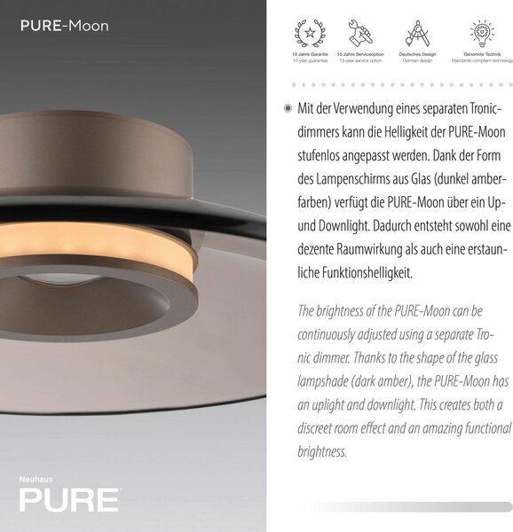 Paul Neuhaus modern mennyezeti lámpa pure moon barna pln6094-97