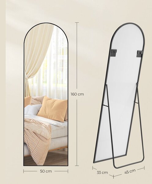 UMBRA ívelt tükör, 160x50 cm, fekete SongmicsHome