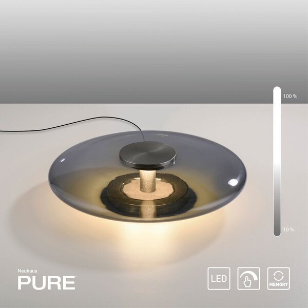 Paul Neuhaus modern asztali lámpa pure vitrum szürke pln4080-15