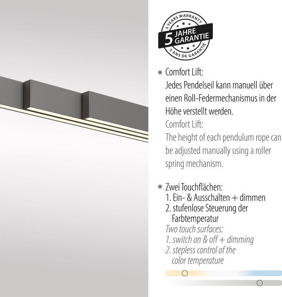 Paul Neuhaus modern függeszték adriana comfort lift antracit pln2598-13
