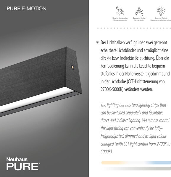 Paul Neuhaus modern függeszték pure e-motion szürke pln2570-15